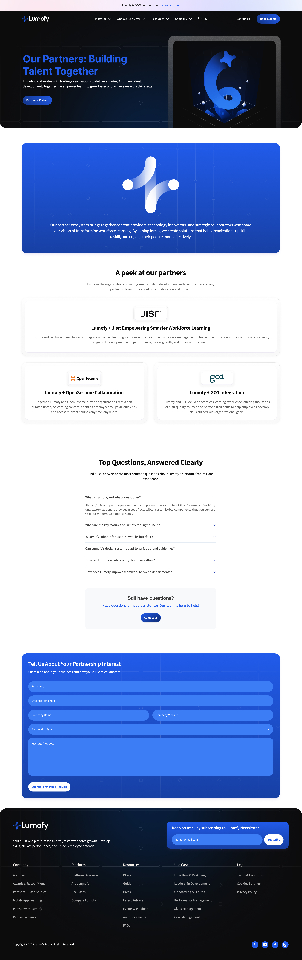 Partners — Lumofy — Marketing Website