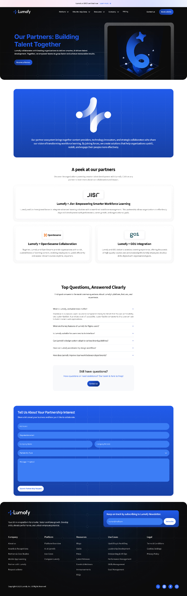 Partners — Lumofy — Marketing Website