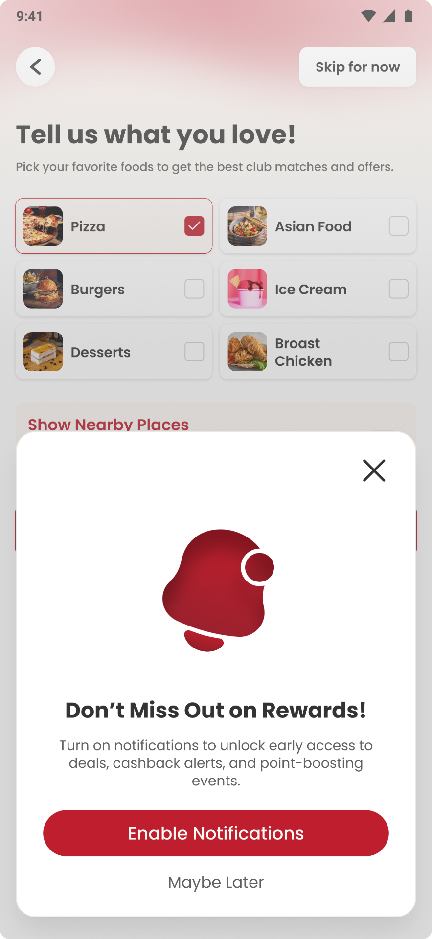 Onboarding · Taste picker