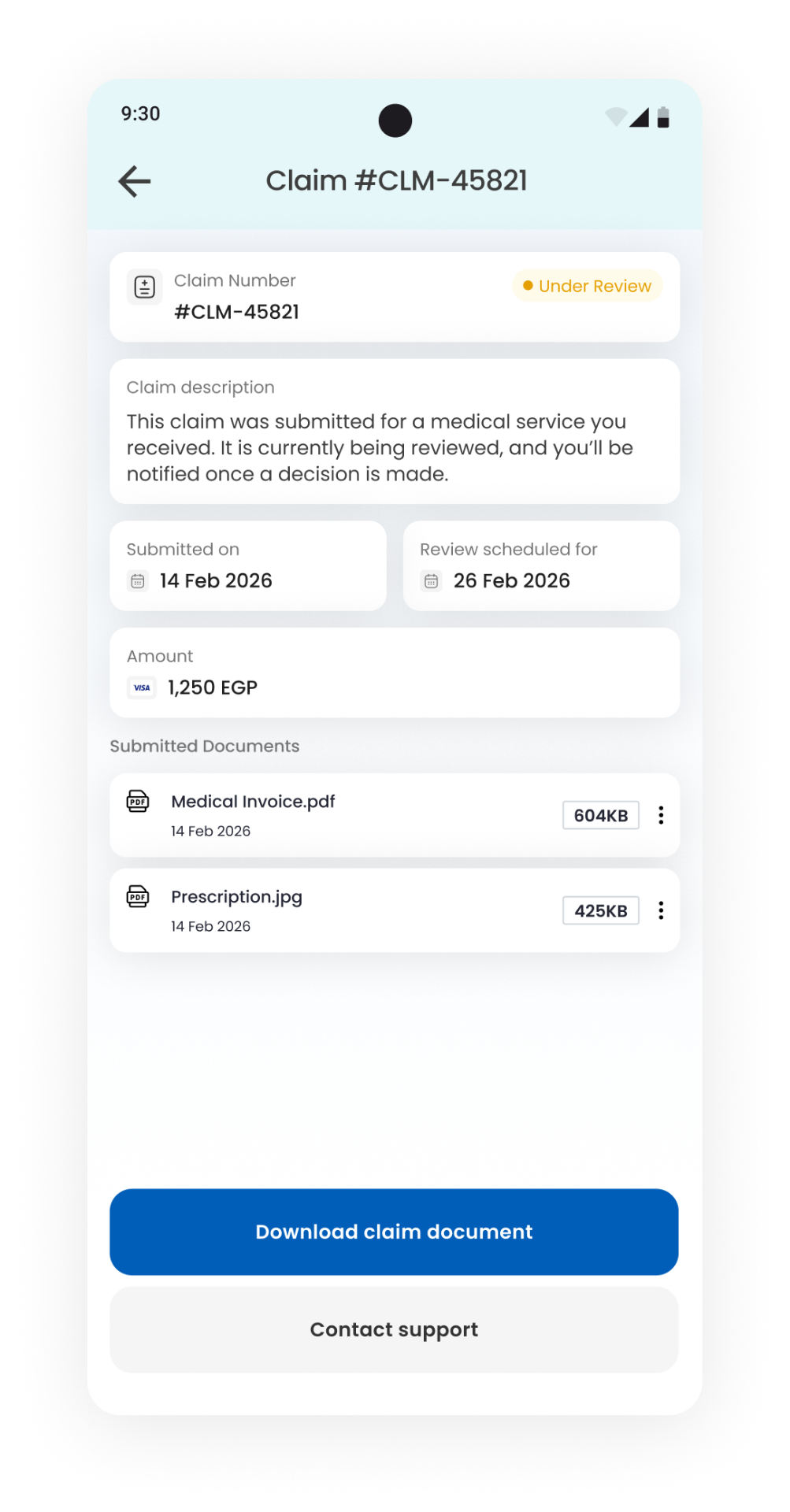 Claim details · Under review