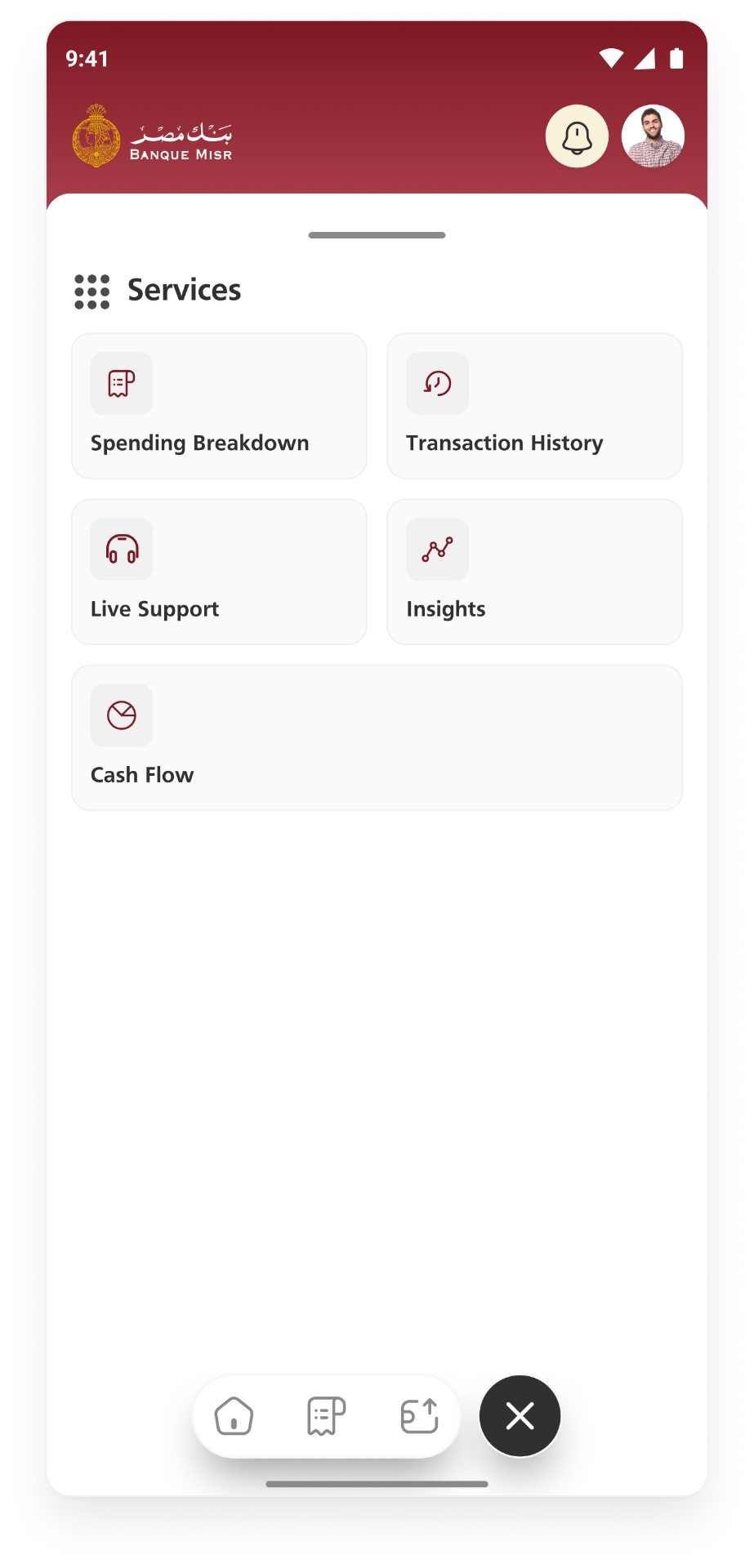 Services · More menu