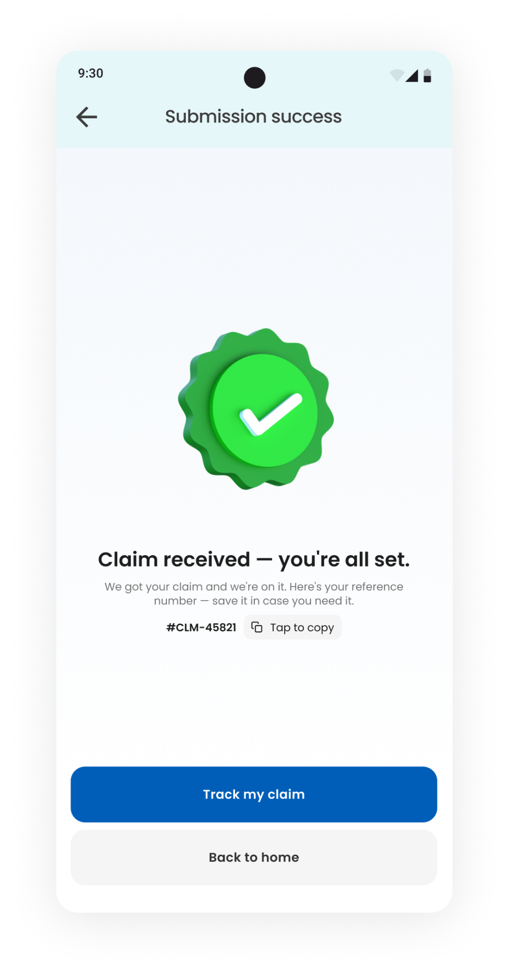 Submission success
