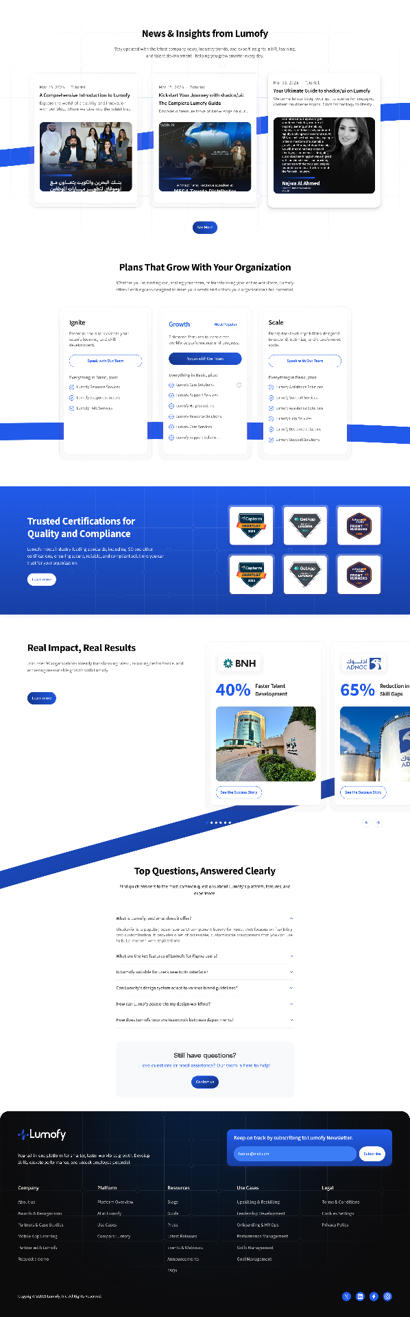 Homepage — Lower Half — Lumofy — Marketing Website